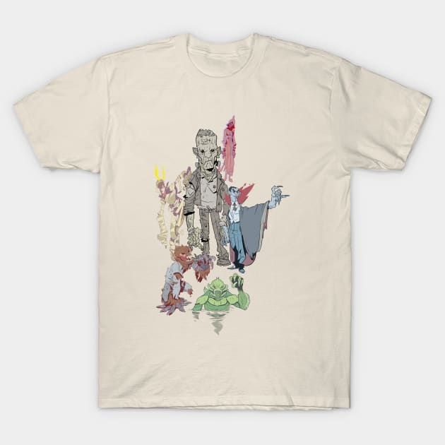 O.G. Monsters. T-Shirt by tinbott